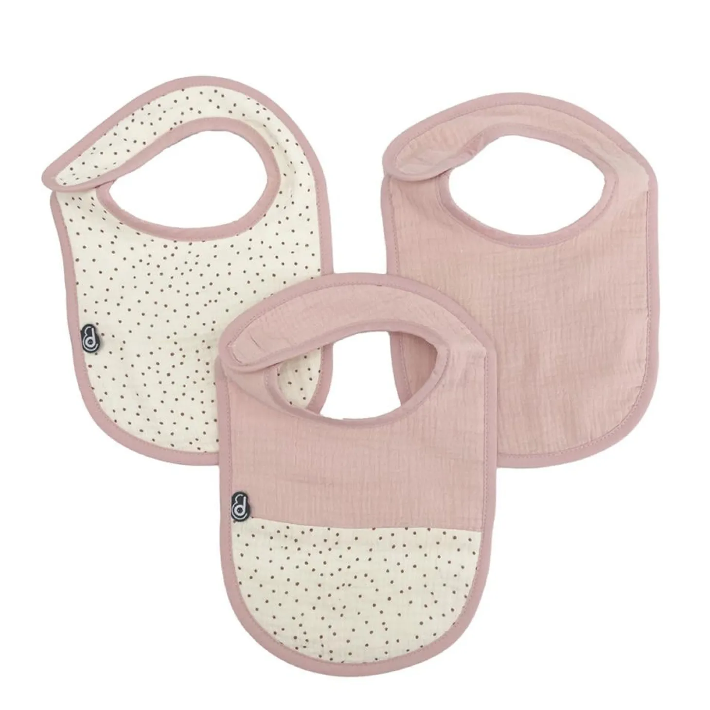 Domiva Lot de 3 bavoirs mousseline Rose 0-6 mois