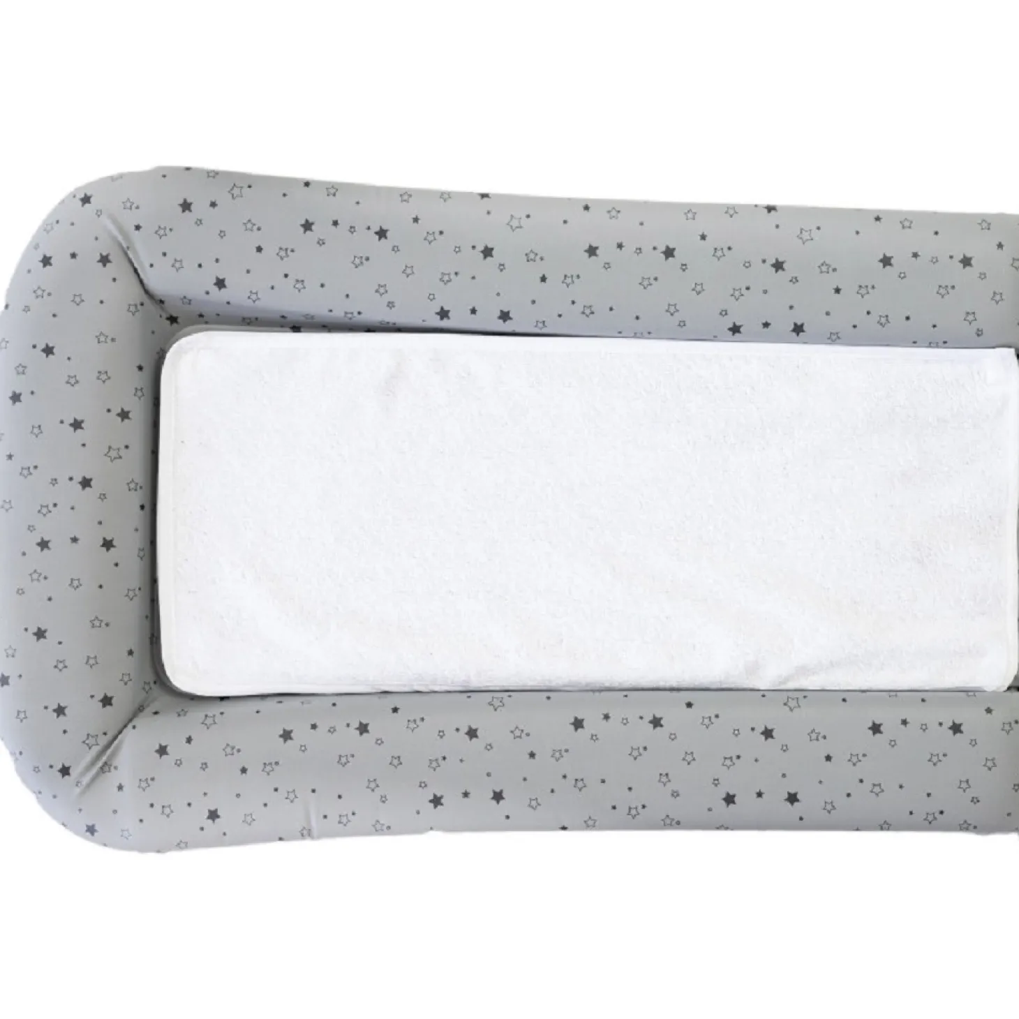 Domiva Matelas à langer PVC + 2 éponges amovibles Gris Impr Etoiles 42x70 cm