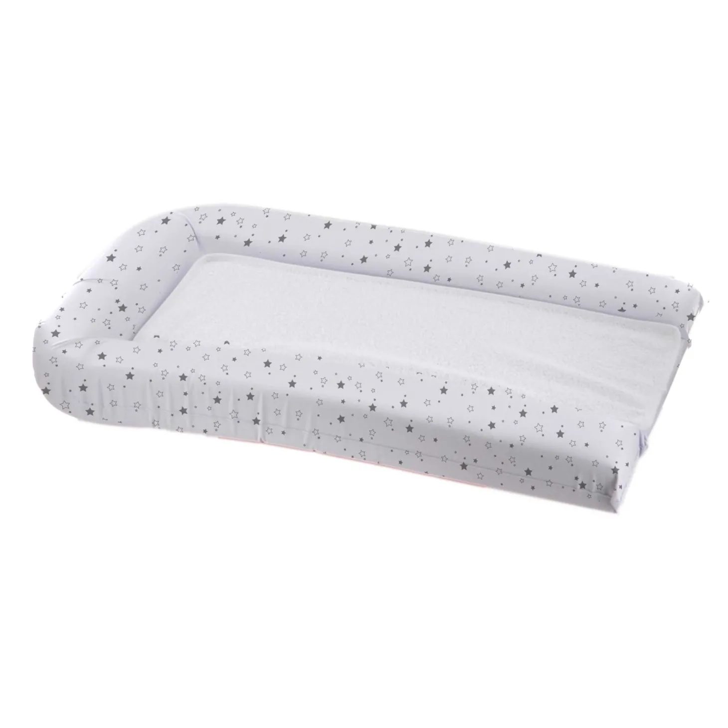 Domiva Matelas à langer PVC + 2 éponges amovibles Blanc Impr Etoiles 42x70 cm