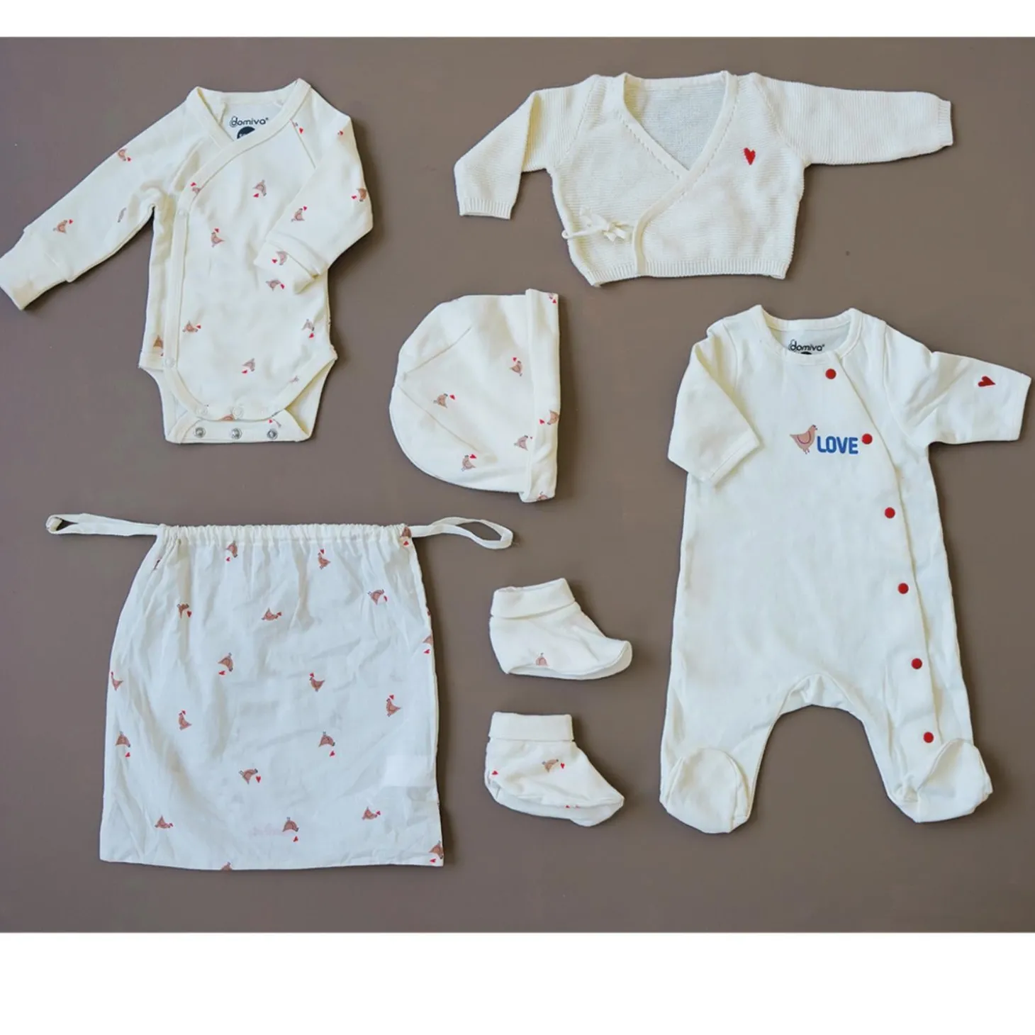 Domiva Pochon Kit Maternité 5 Pcs Maternity Love Beige 0-1 mois