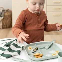 Done by Deer                    Assiette plateau croco Foodie    Vert            22 x 18 cm