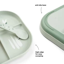 Done by Deer Assiette plateau croco Foodie Vert 22 x 18 cm