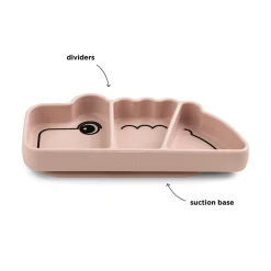 Done by Deer                    Assiette silicone avec ventouse  Croco    Rose