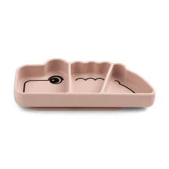 Done by Deer                    Assiette silicone avec ventouse  Croco    Rose