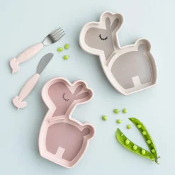 Done by Deer                    Assiette silicone avec ventouse  Lalee    Rose