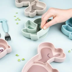 Done by Deer                    Assiette silicone avec ventouse  Lalee    Rose