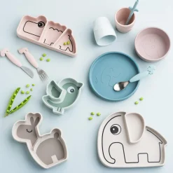 Done by Deer                    Assiette silicone avec ventouse  Birdee    Vert