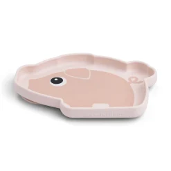 Done by Deer                    Assiette silicone avec ventouse Pigee    Rose