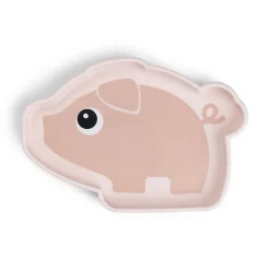 Done by Deer                    Assiette silicone avec ventouse Pigee    Rose