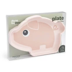 Done by Deer                    Assiette silicone avec ventouse Pigee    Rose