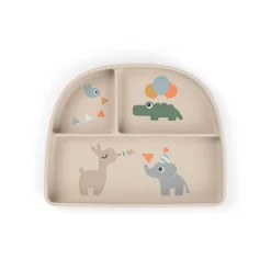 Done by Deer Assiette ventouse compartiments Celebration Stick&Stay Sable