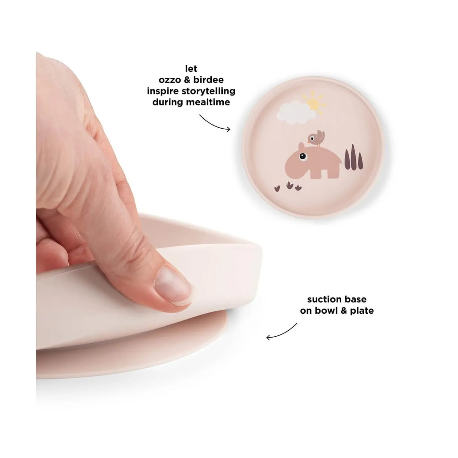 Done by Deer Assiette ventouse Silicone Playground Stick&Stay Bleu
