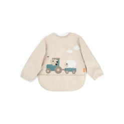 Done by Deer Bavoir avec manches & poche Tiny farm Sable