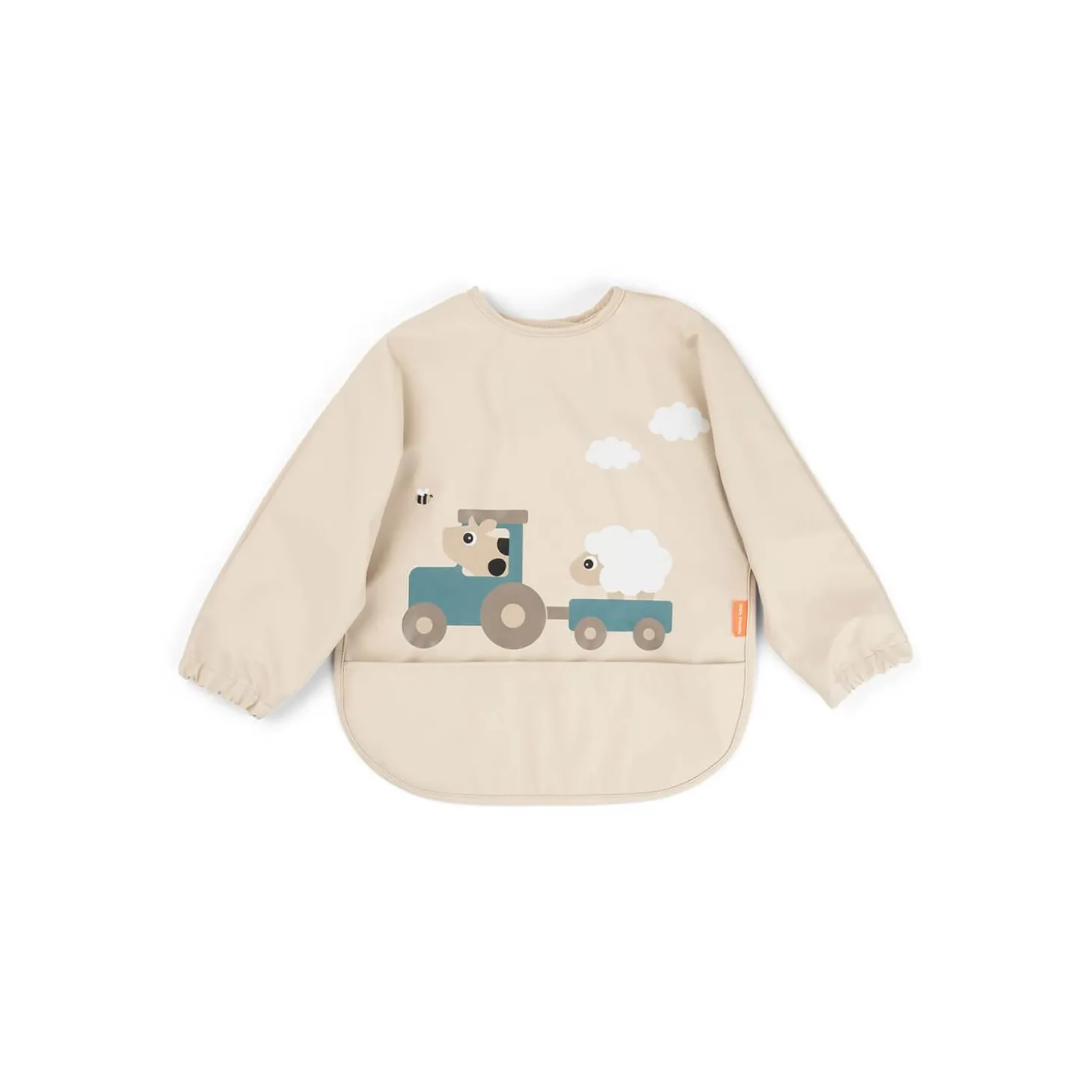 Done by Deer Bavoir avec manches & poche Tiny farm Sable