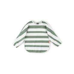 Done by Deer Bavoir avec manches & poche Stripes Vert