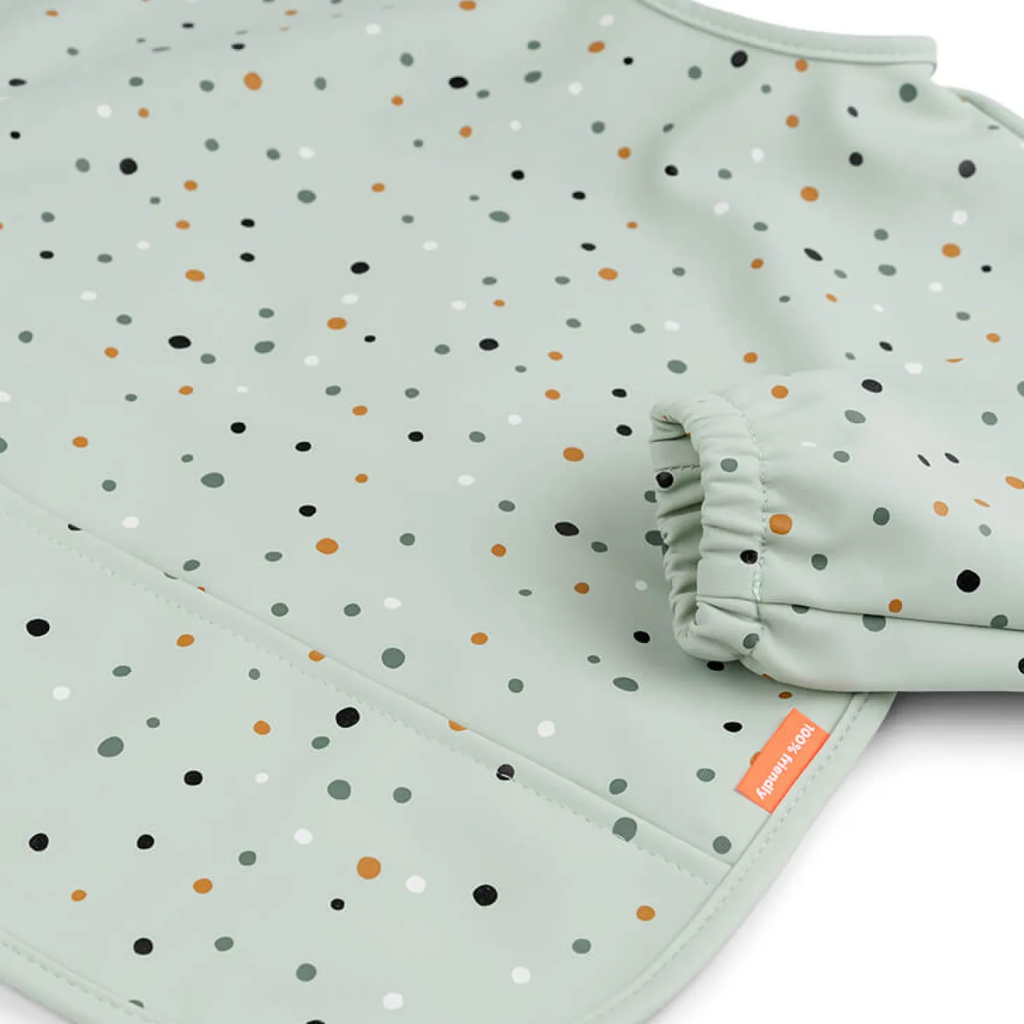 Done by Deer Bavoir manches avec poche Happy dots Vert