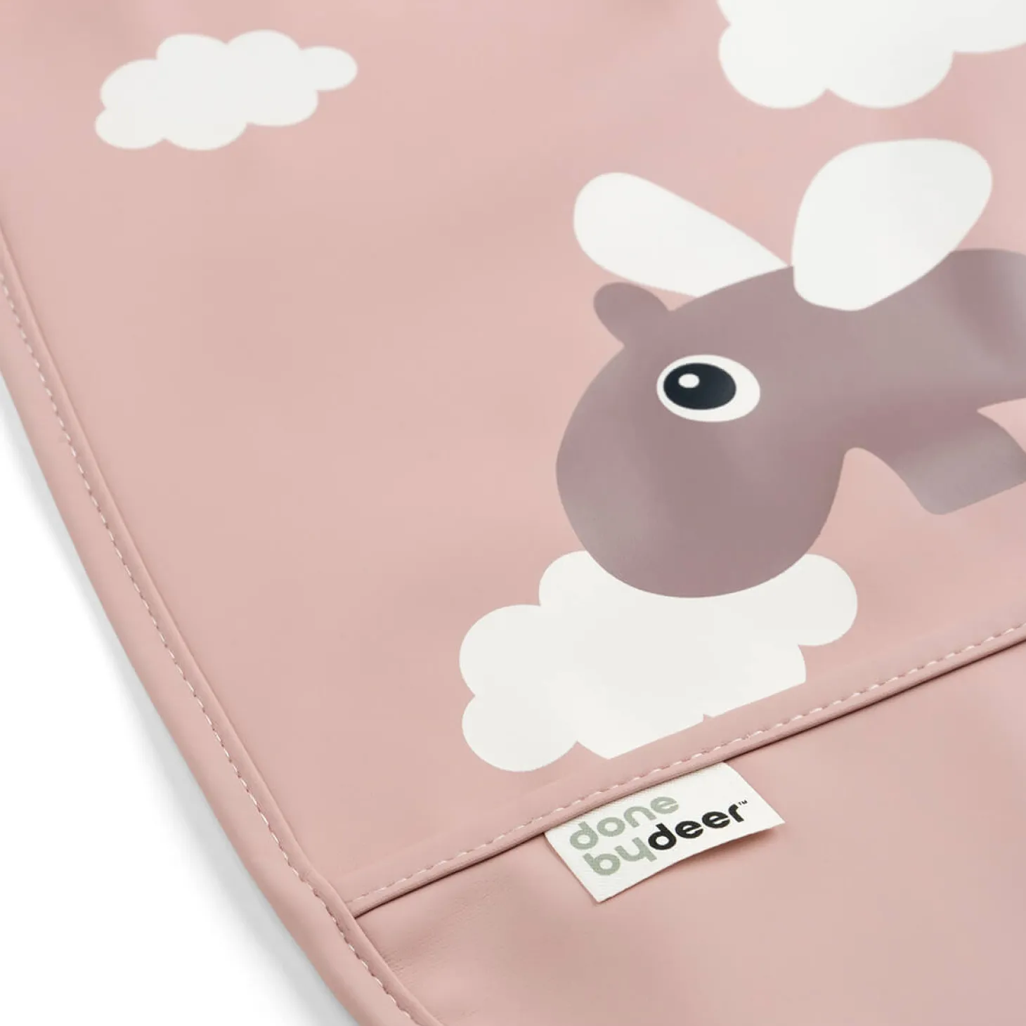 Done by Deer Bavoir velcro Happy clouds Rose