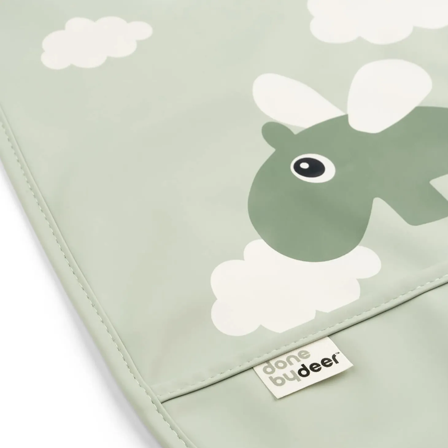 Done by Deer Bavoir velcro Happy clouds Vert