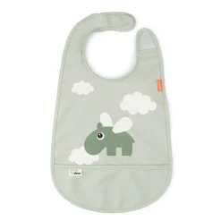 Done by Deer Bavoir velcro Happy clouds Vert
