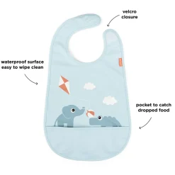 Done by Deer                    Bavoir velcro Playground    Bleu