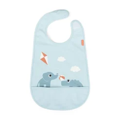 Done by Deer Bavoir velcro Playground Bleu