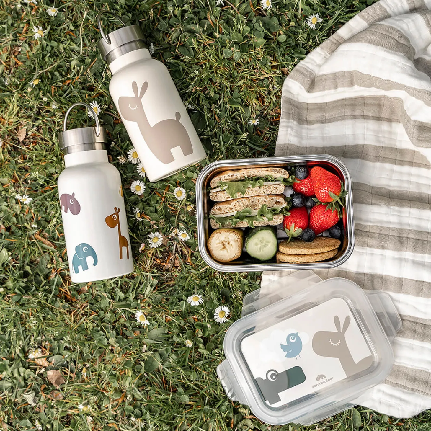 Done by Deer Boîte à goûter inox Lalee/Croco Sable 750 ml