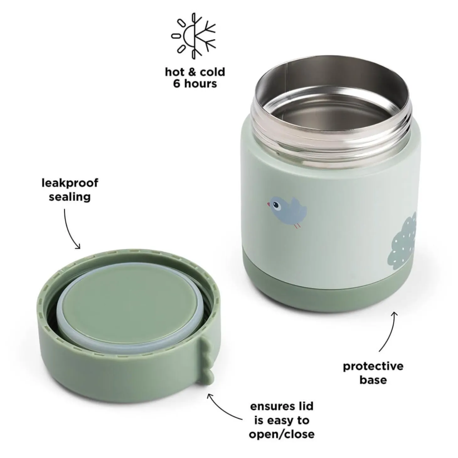 Done by Deer Boîte repas isotherme Playground Vert 300 ml