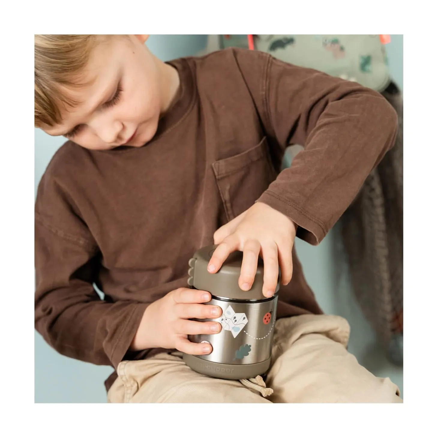 Done by Deer Boîte repas isotherme Tiny trails Sable 300 ml