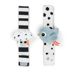 Done by Deer                    Bracelet hochet lot de 2 Happy clouds    Bleu