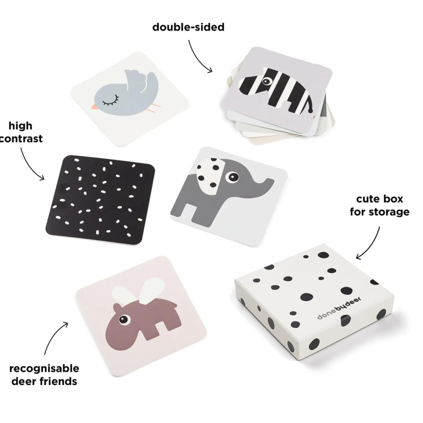Done by Deer Cartes aux motifs contrastés lot de 10 Elphee Multicolore