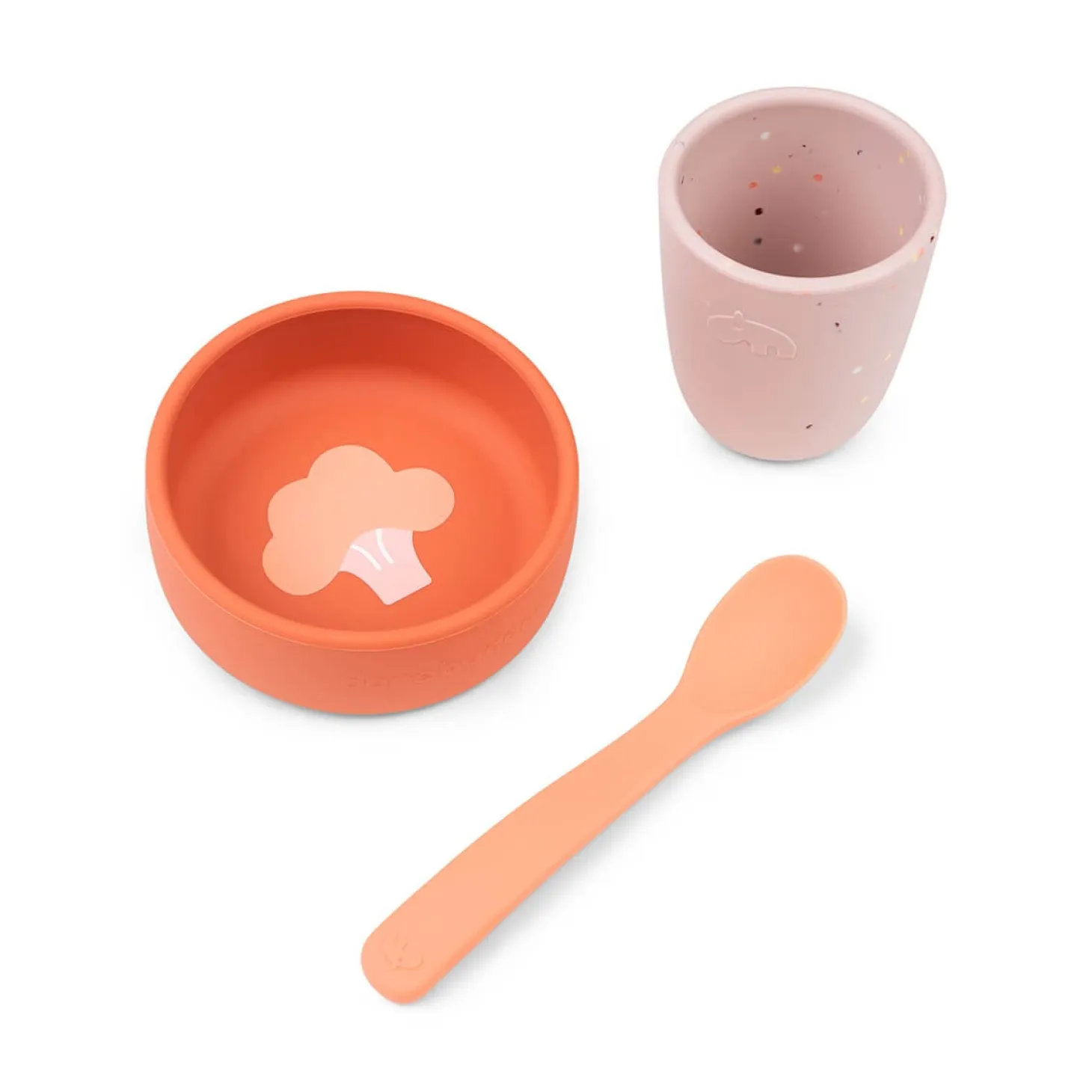 Done by Deer Coffret premier repas en silicone Papaye