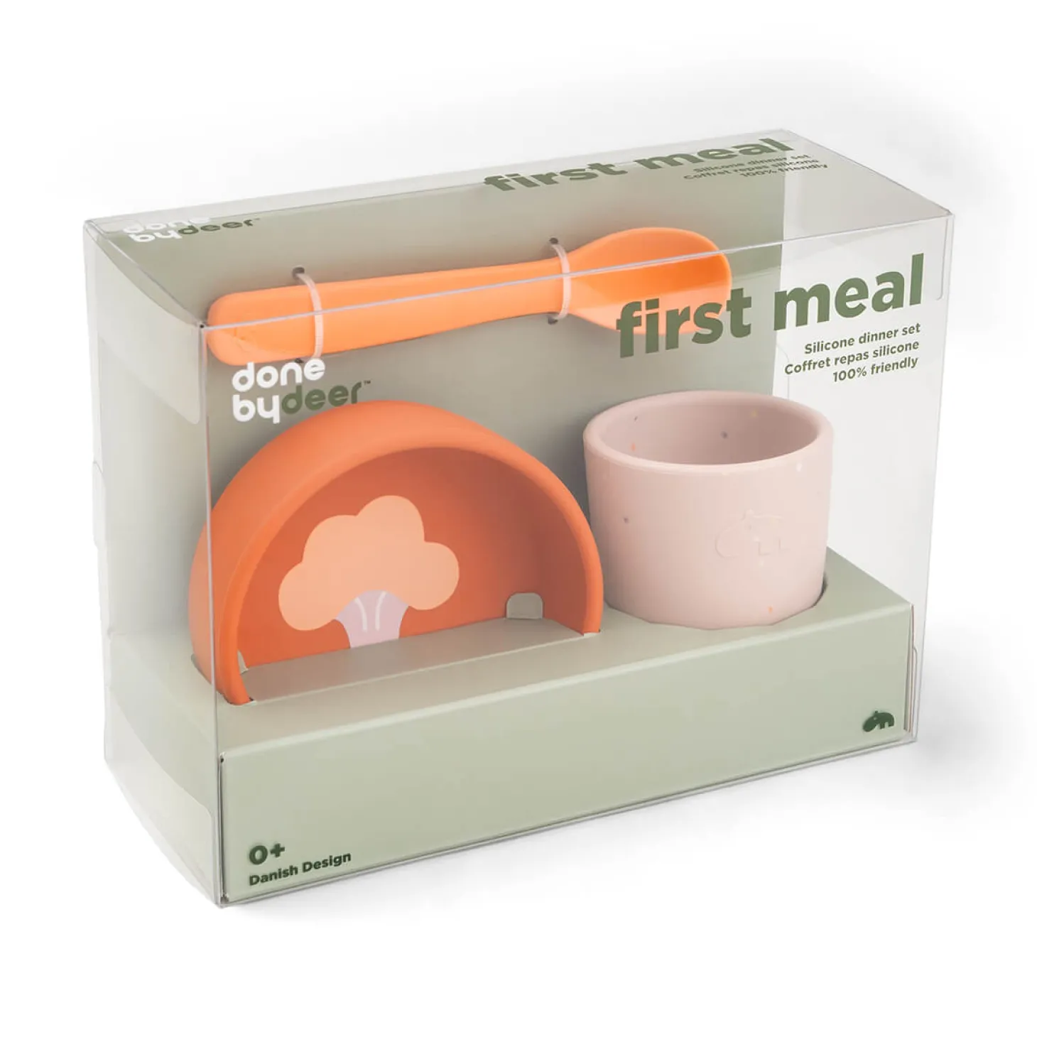 Done by Deer Coffret premier repas en silicone Papaye