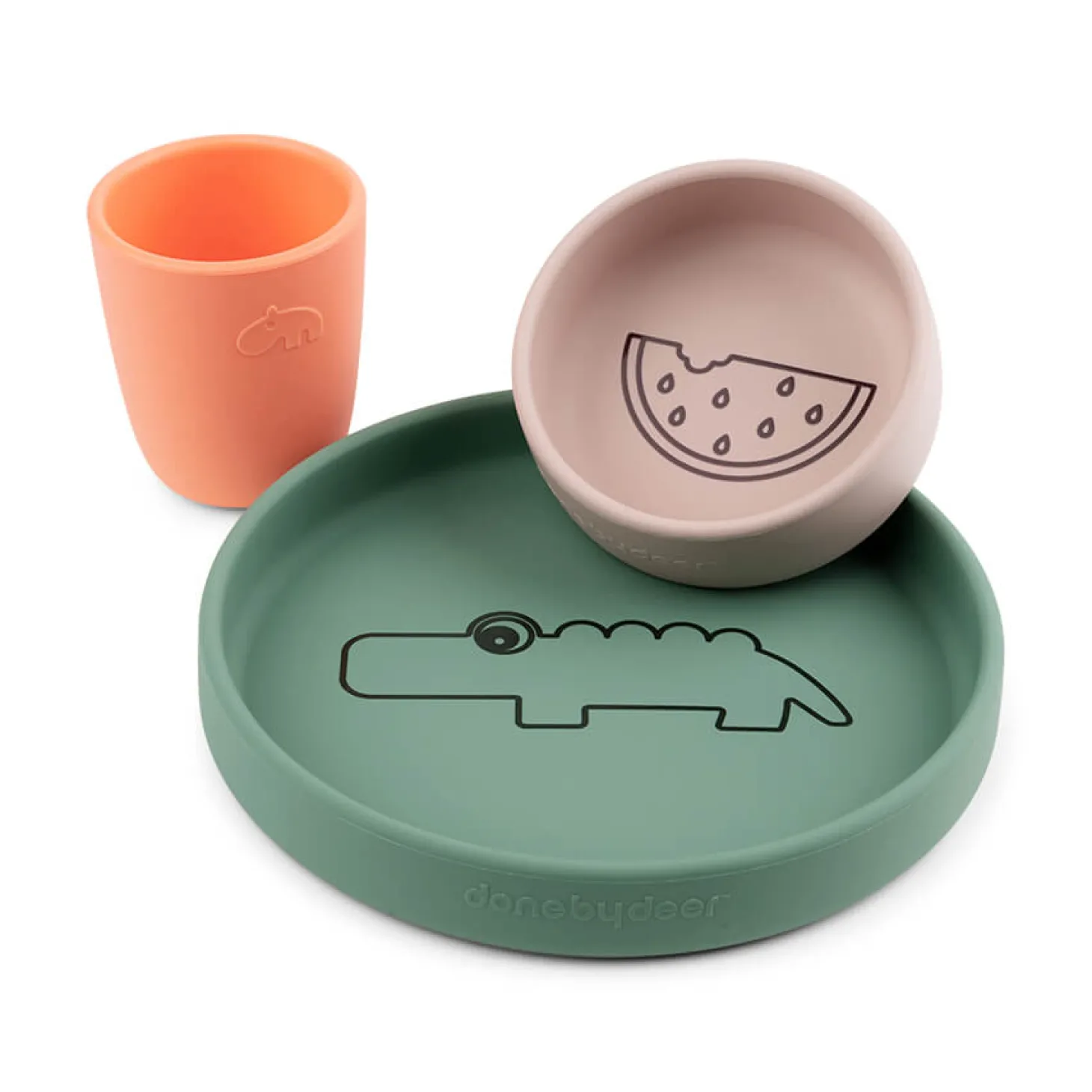 Done by Deer Coffret repas en silicone Croco