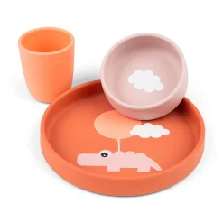 Done by Deer                    Coffret repas en silicone Happy clouds    Papaye