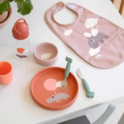 Done by Deer Coffret repas en silicone Happy clouds Papaye