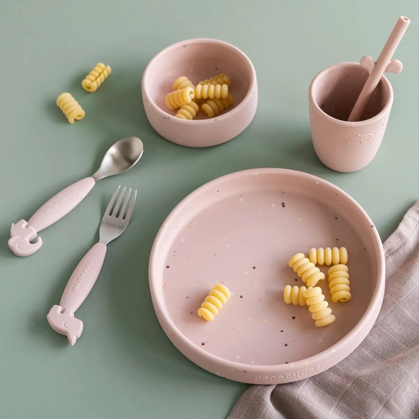 Done by Deer Coffret repas en silicone Confetti Rose