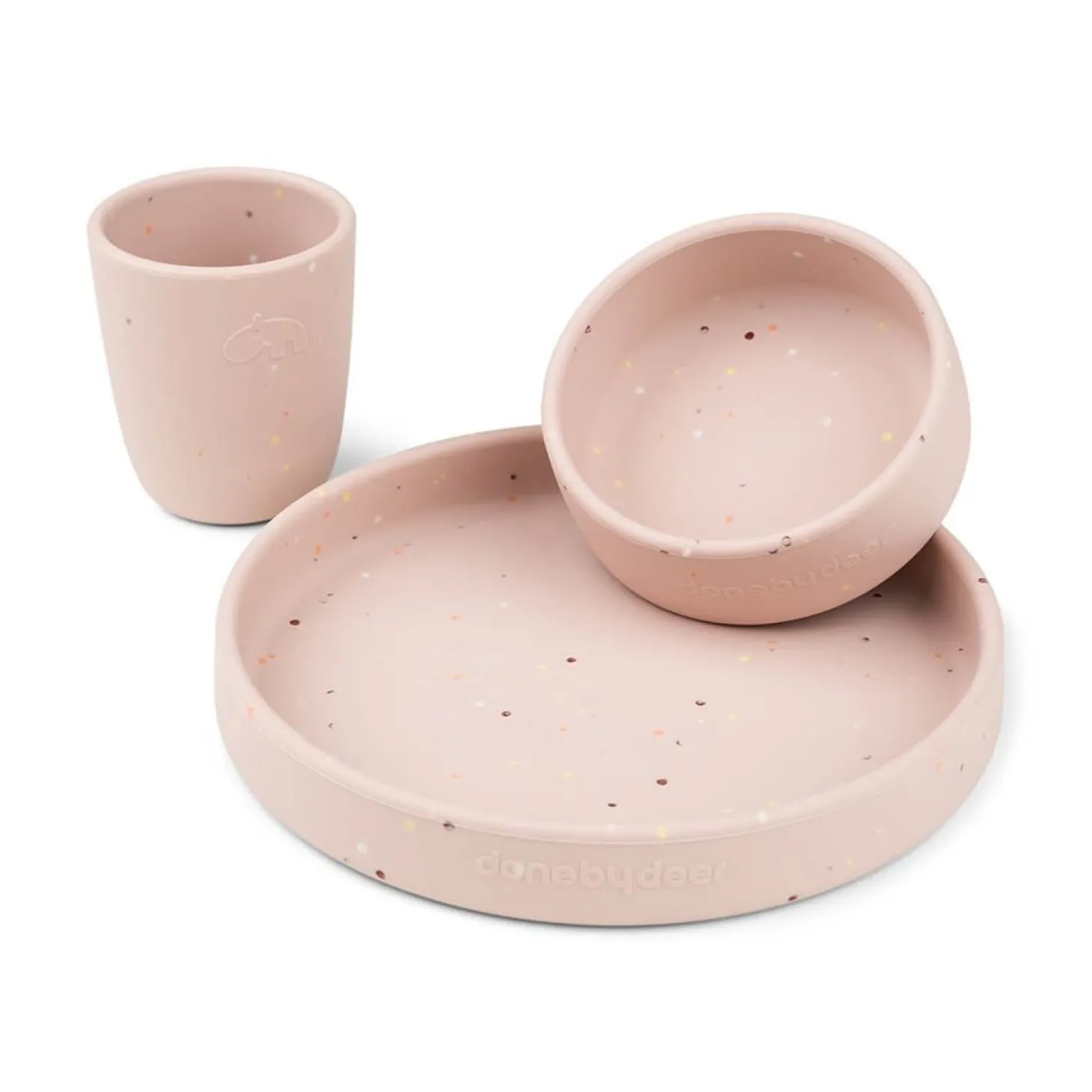 Done by Deer Coffret repas en silicone Confetti Rose