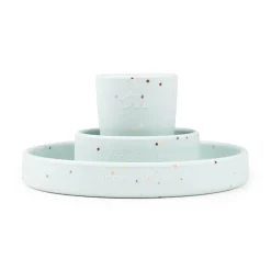 Done by Deer Coffret repas en silicone Confetti Bleu