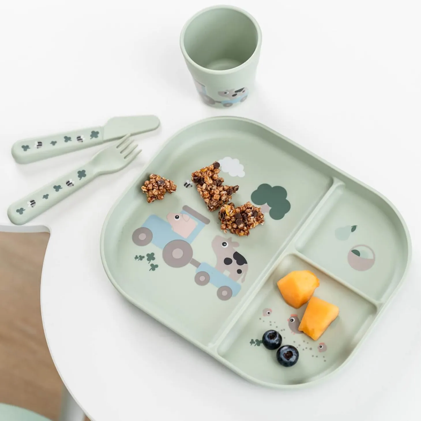 Done by Deer Coffret repas Foodie ventouse Tiny farm Vert