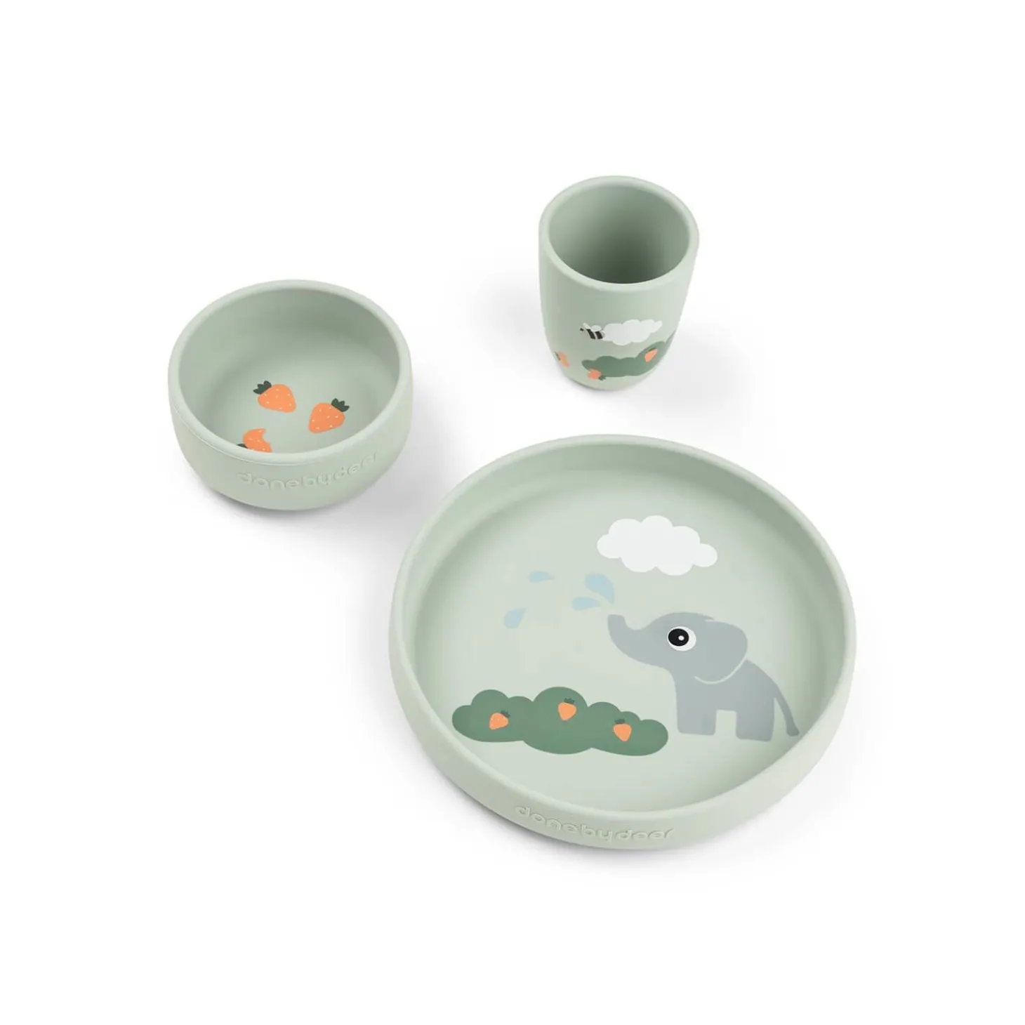 Done by Deer Coffret repas ventouse Elphee Stick&Stay Vert