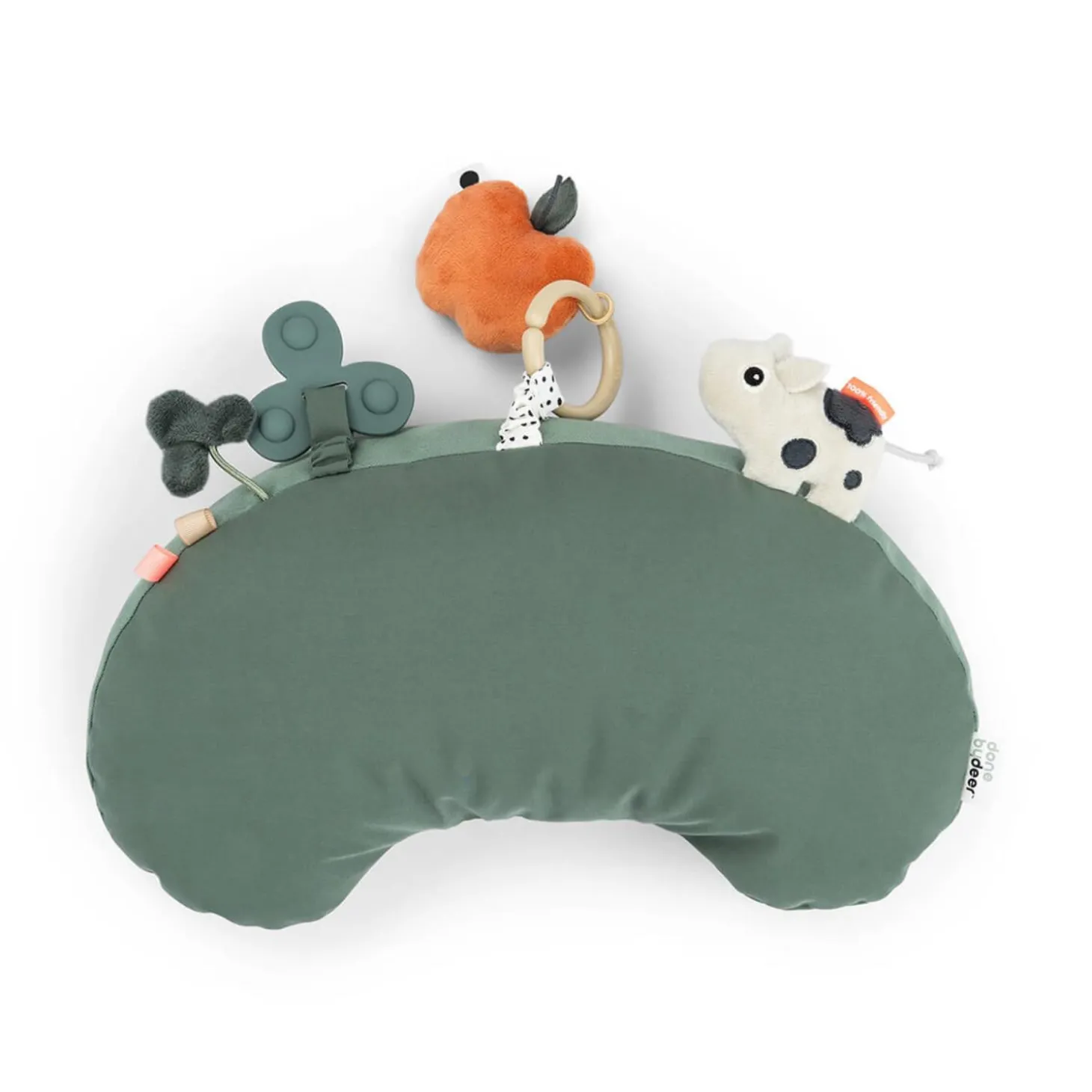 Done by Deer Coussin d'éveil Tummy time Tiny farm Vert