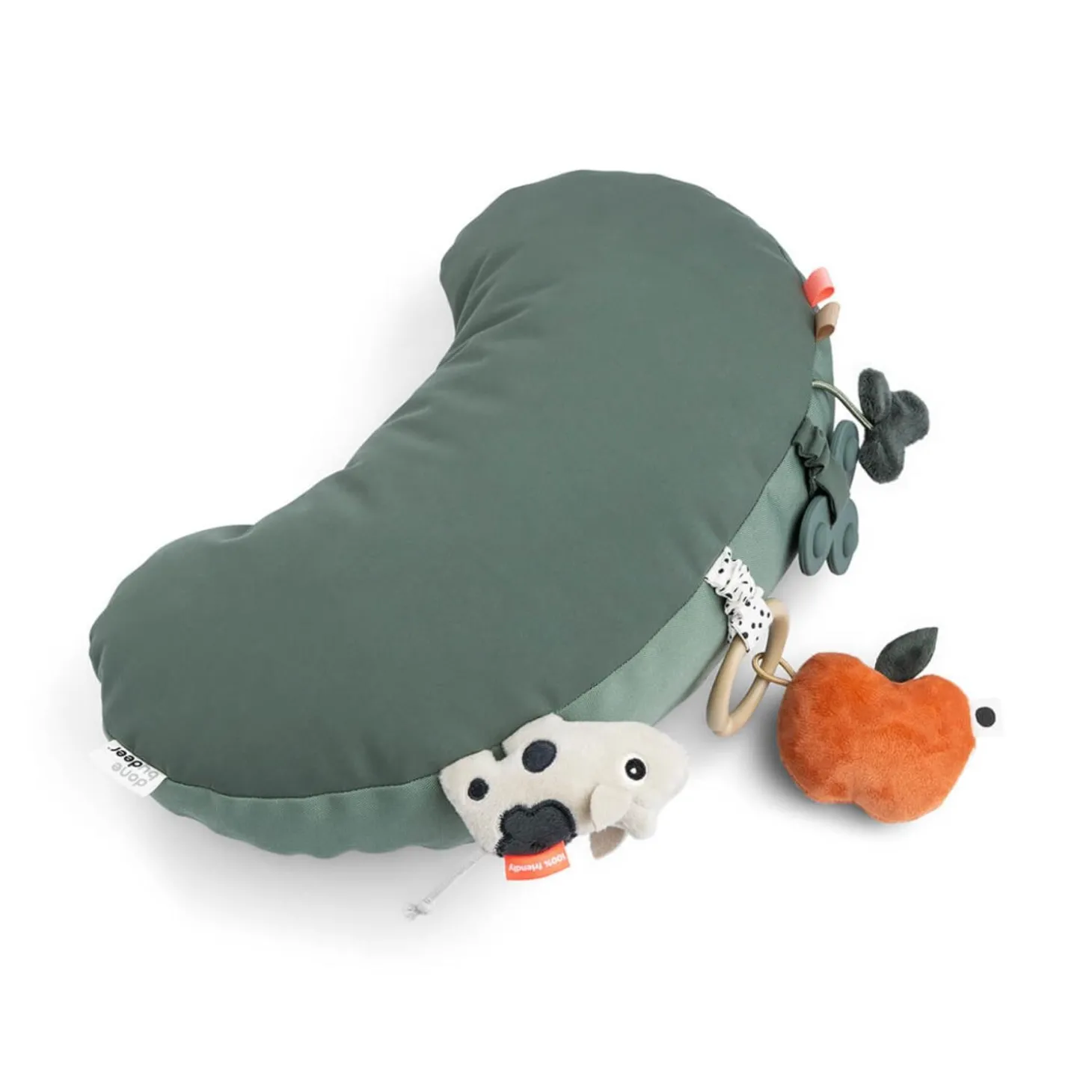 Done by Deer Coussin d'éveil Tummy time Tiny farm Vert