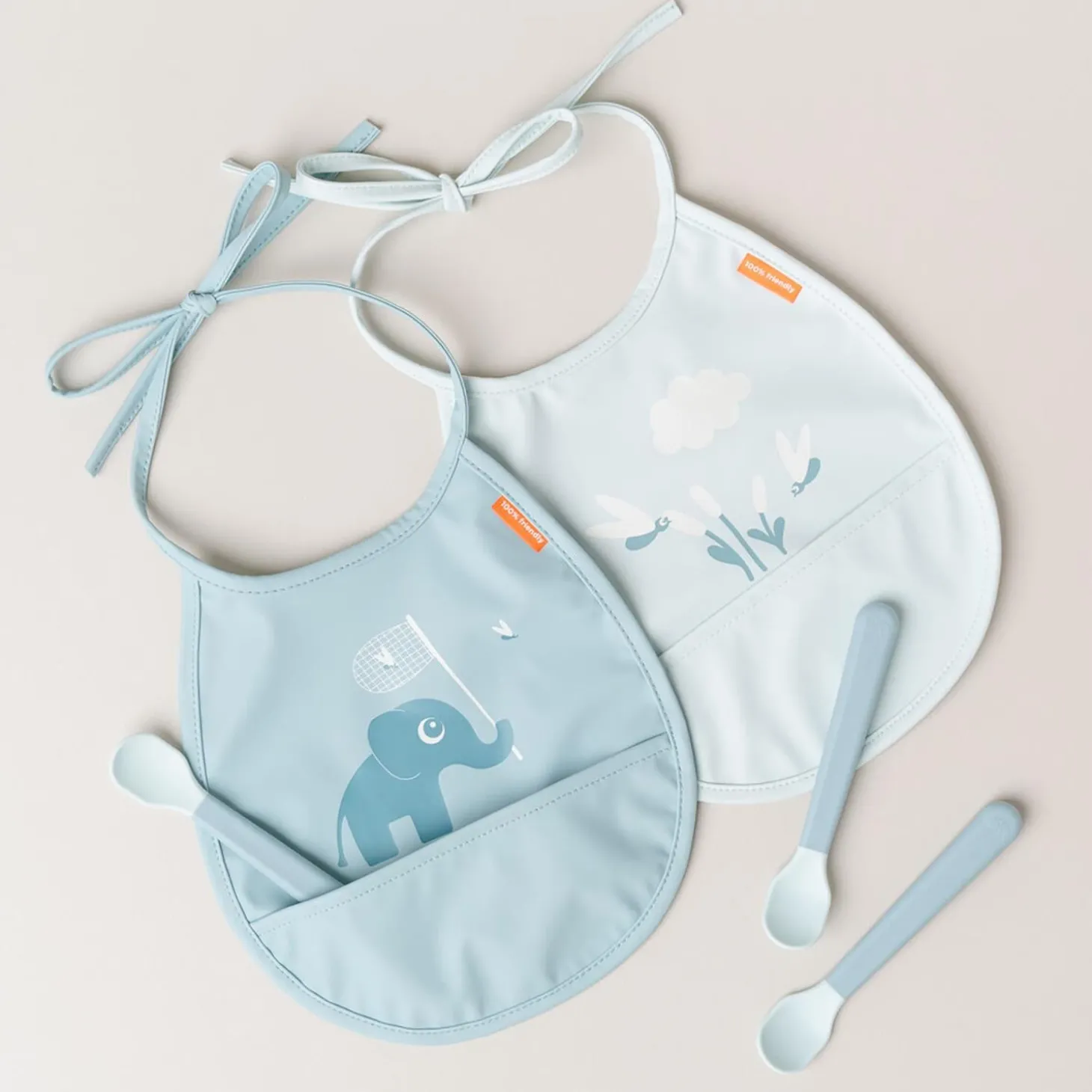 Done by Deer Cuillère bébé Foodie Easy-grip lot de 3 Bleu