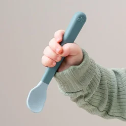 Done by Deer Cuillère bébé Foodie Easy-grip lot de 3 Bleu