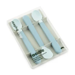 Done by Deer Cuillère bébé Foodie Easy-grip lot de 3 Bleu