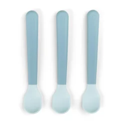 Done by Deer Cuillère bébé Foodie Easy-grip lot de 3 Bleu