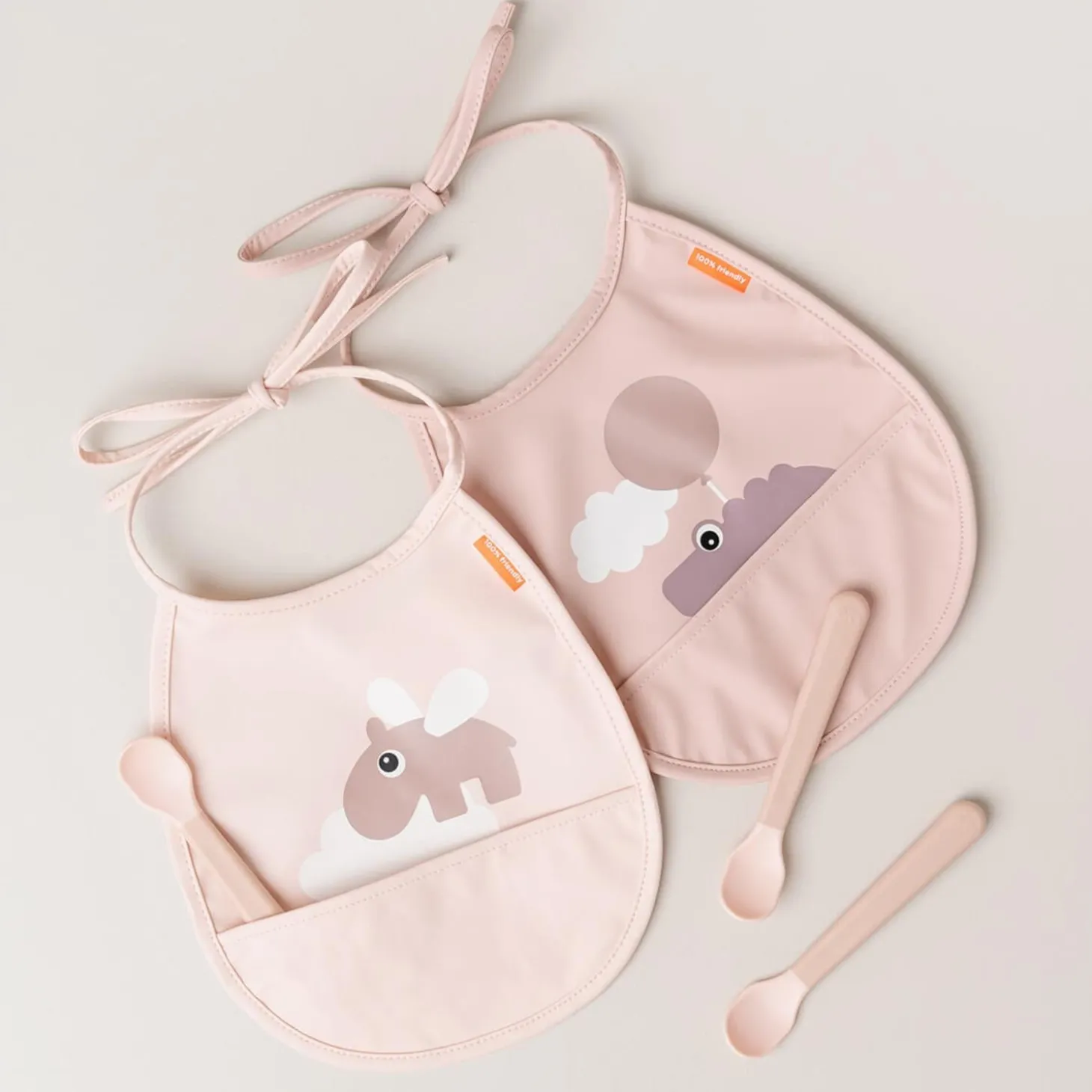 Done by Deer Cuillère bébé Foodie Easy-grip lot de 3 Rose