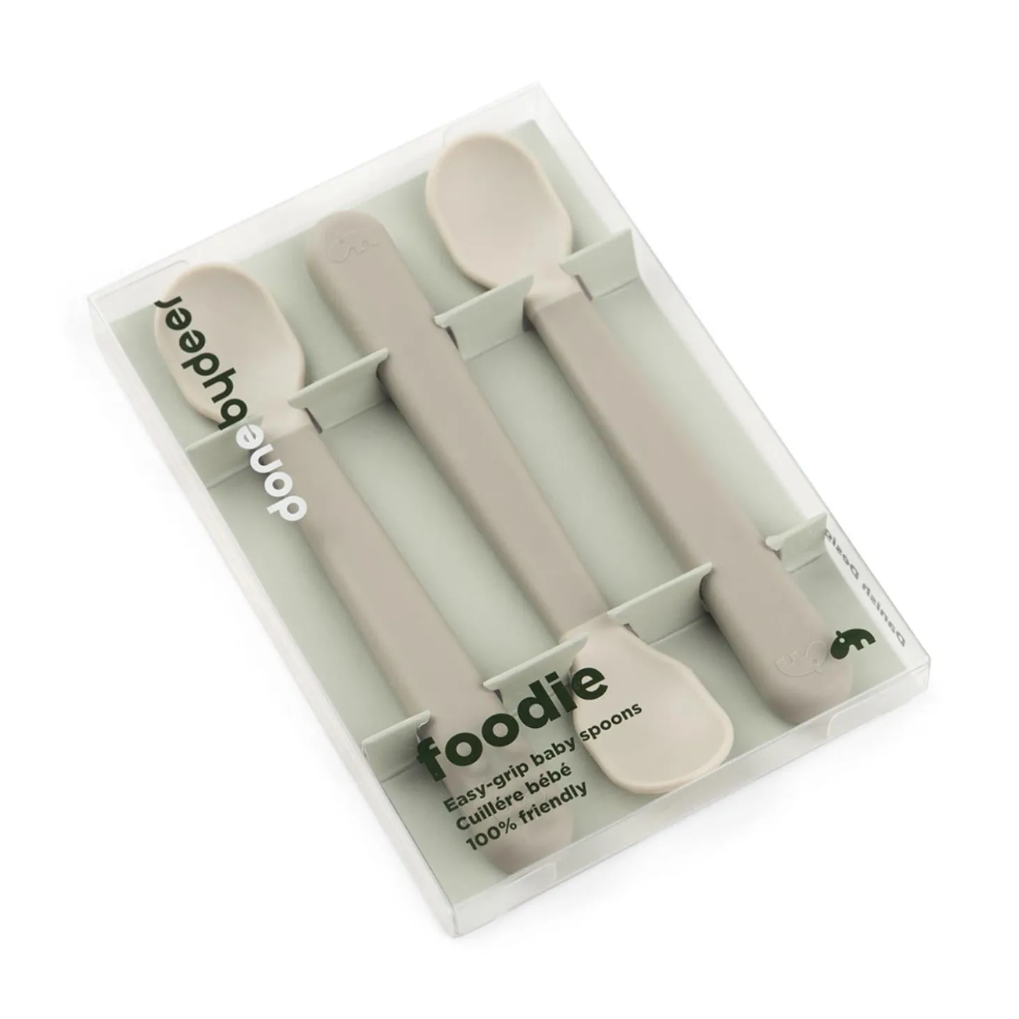 Done by Deer Cuillère bébé Foodie Easy-grip lot de 3 Sable