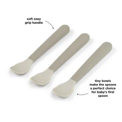 Done by Deer Cuillère bébé Foodie Easy-grip lot de 3 Sable