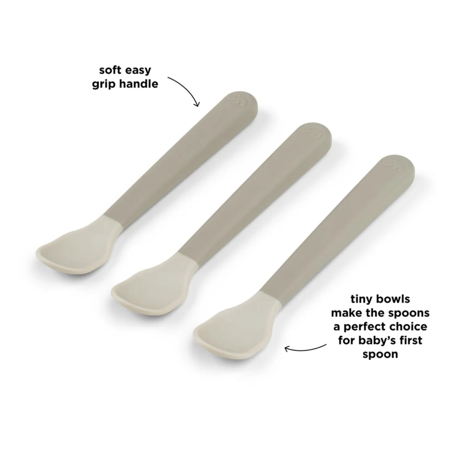 Done by Deer Cuillère bébé Foodie Easy-grip lot de 3 Sable